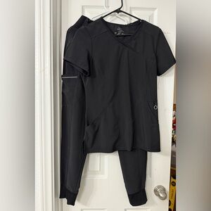 Cherokee Infinity Black V-Neck Scrub Top